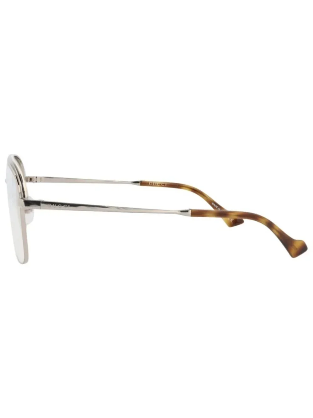 New Gucci Women's Eyeglasses Aviator Metal Frame Mens Silver Silver Transparent